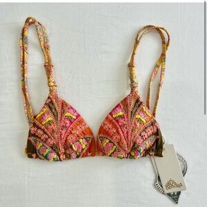 Agua Benditam  Embroidered Bikini Top